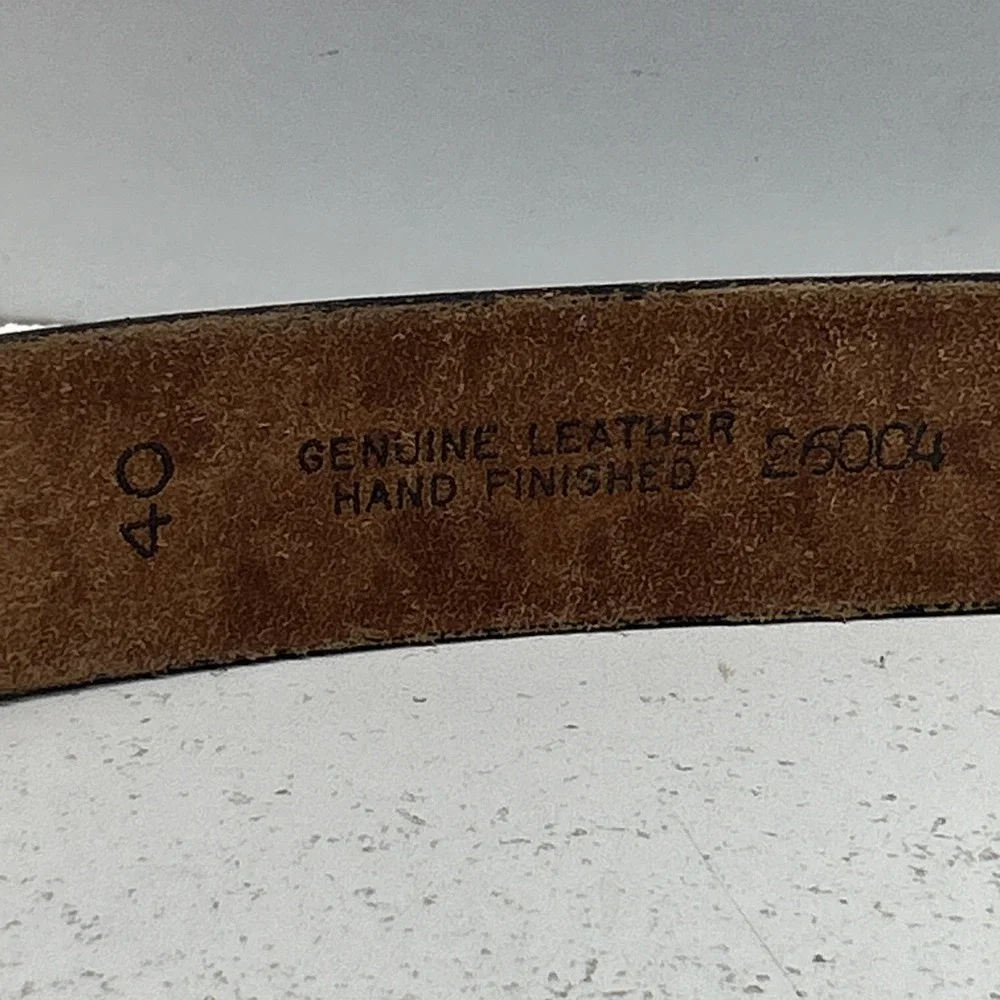 Vintage Chambers Phoenix Tooled Black Leather Western Belt Size 40 USA Cowboy
